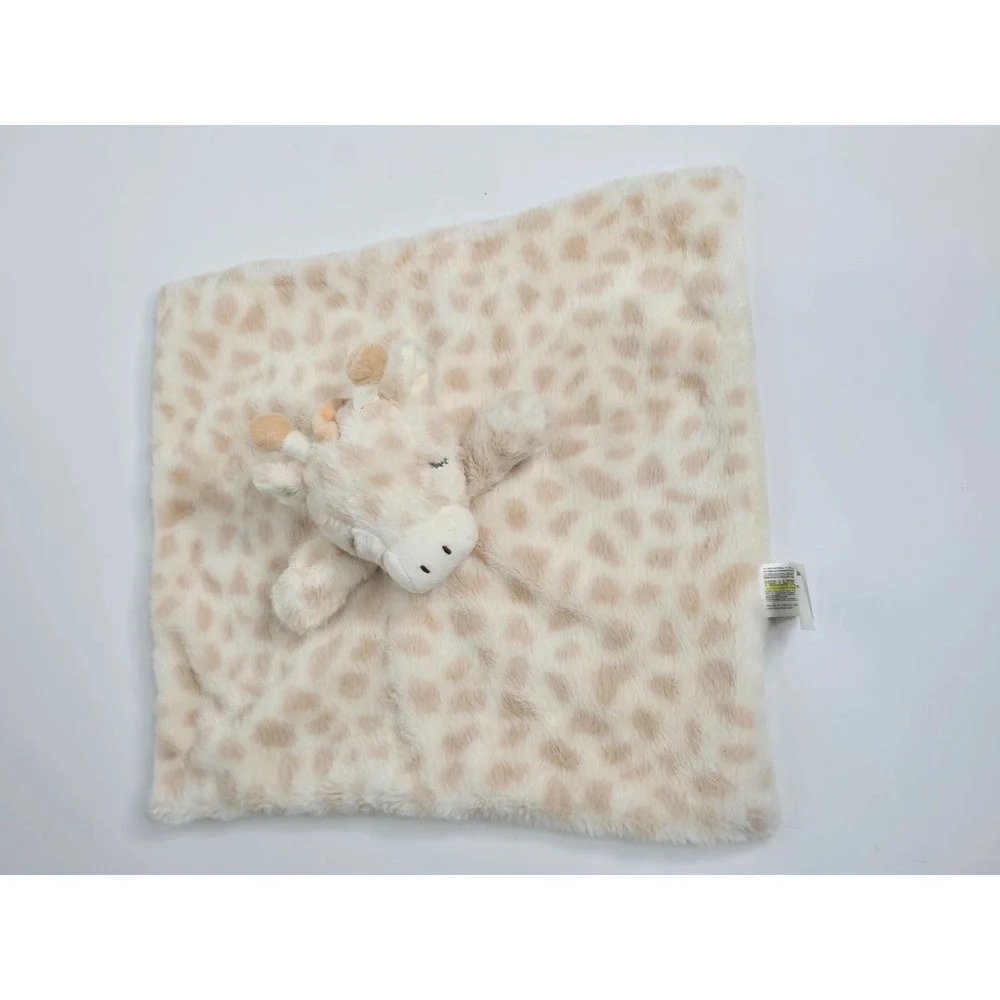 Kelly Toy Baby Beige Giraffe Rattle Security Blanket Lovey Plush Animal